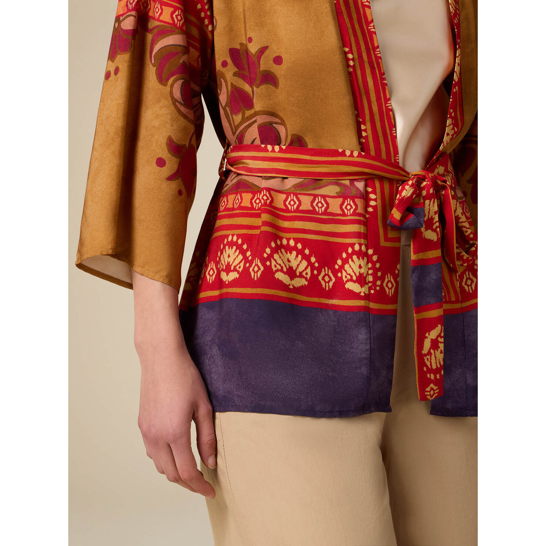Oltre - Chaqueta kimono de viscosa - Rojo