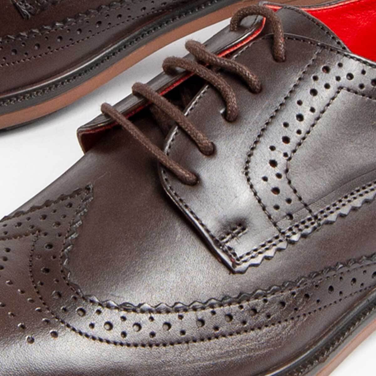 Zapato Oxford De Piel - Marron