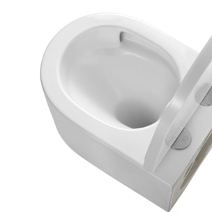 Pack WC Bâti-support + WC sans bride Tornado Swiss Aqua Technologies + abattant SoftClose + Plaque (DELANOTQGEB3-VP)