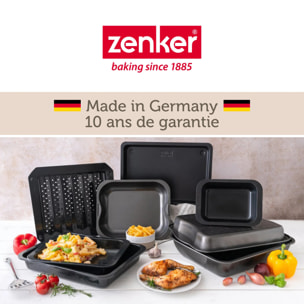 Lot de 2 plats four 40/34/8 cm en acier émaillé avec 2 ustensiles Zenker Special cooking