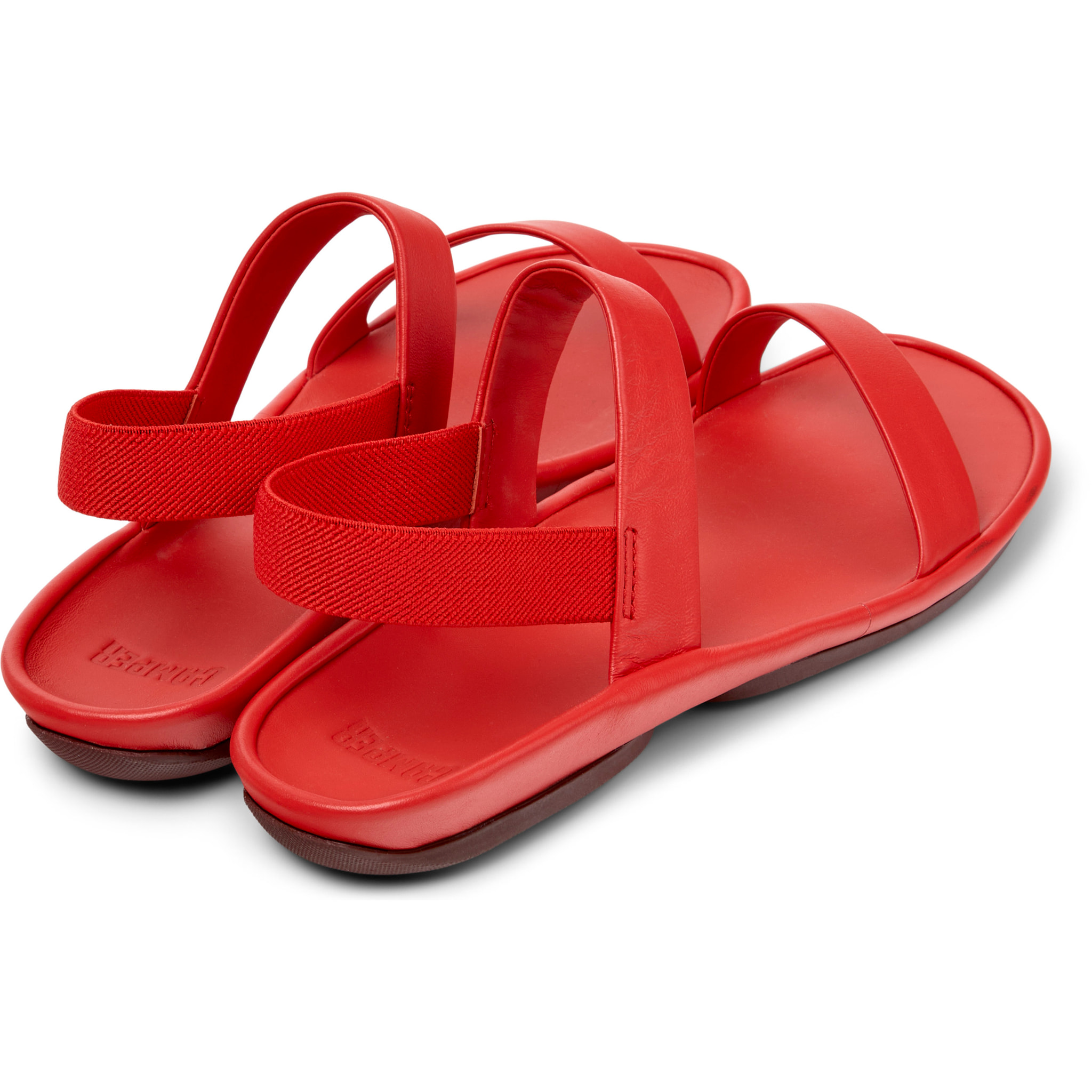 Sandalias - CAMPER Right Isla - Rojo - Cuero liso