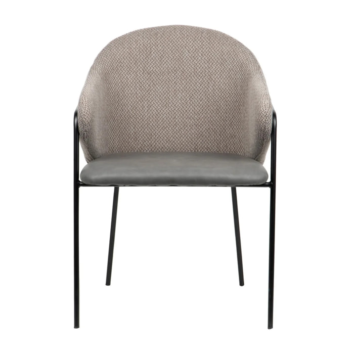 Silla Pu Poliester Gris 57x59x82 Cm