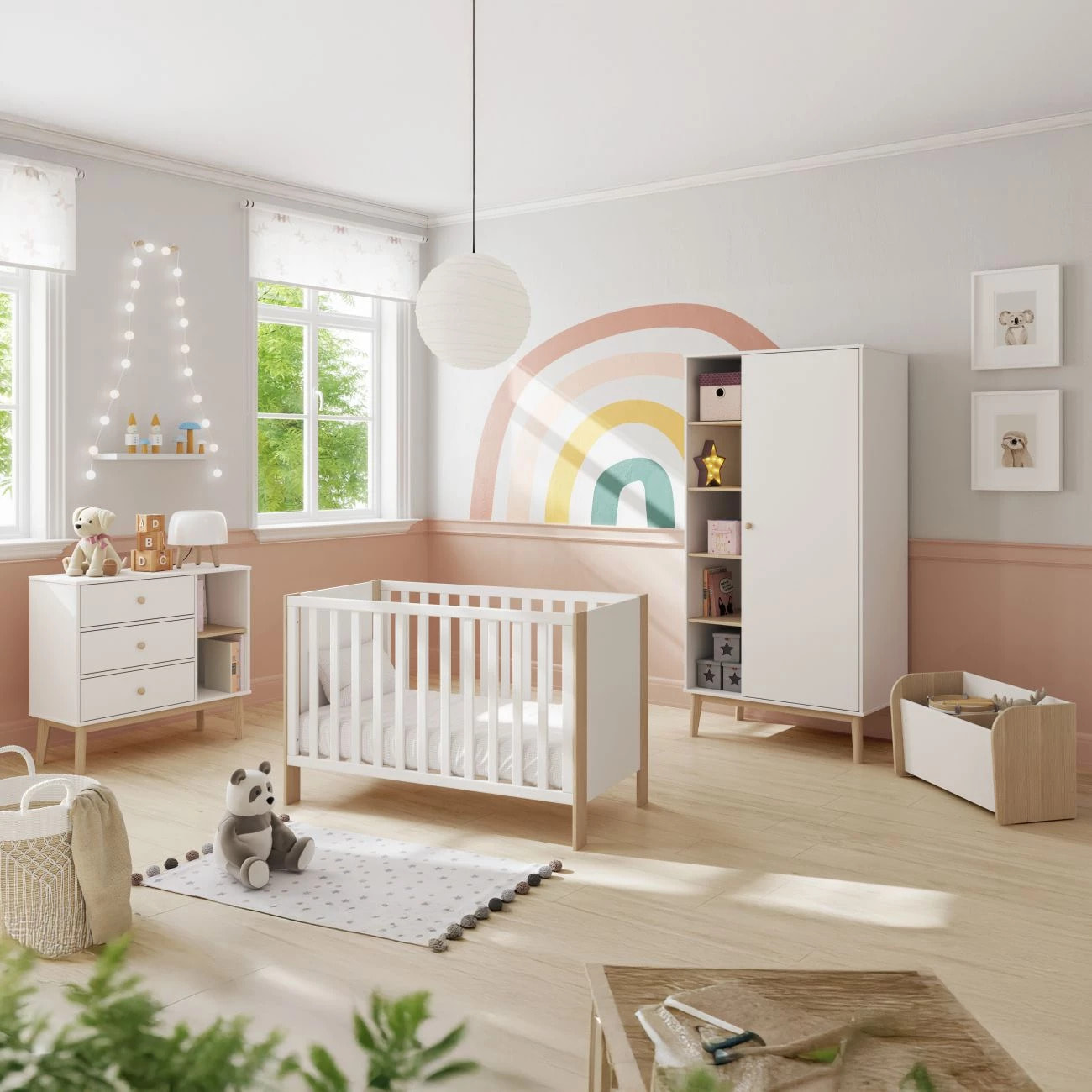 Cuna Misty Breeze Blanco - Oak Soft