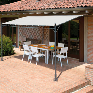 Pergola A Parete Kansas Ferro 3*2.5/Telo Sabbia