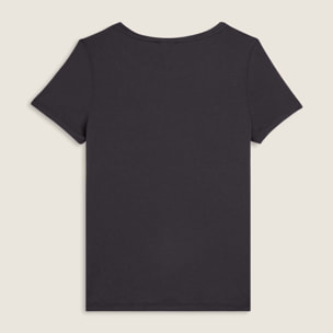 T-shirt donna con grafica in strass e logo sul fondo