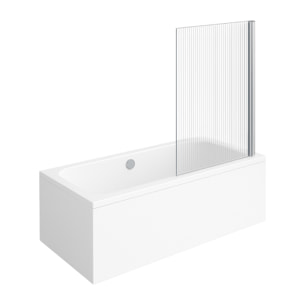 Baignoire droite VILLEROY & BOCH Architectura acrylique 180 x 80 cm  + Pare bain droite AURYS Raywall chromé