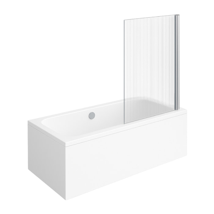 Baignoire droite VILLEROY & BOCH Architectura acrylique 180 x 80 cm  + Pare bain droite AURYS Raywall chromé