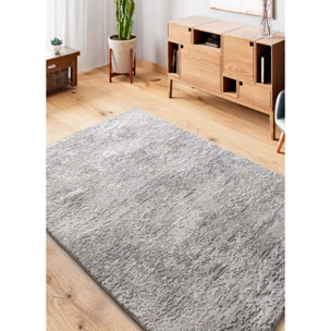 ORIS Alfombra abstracta con relieve gris, varias medidas disponibles.