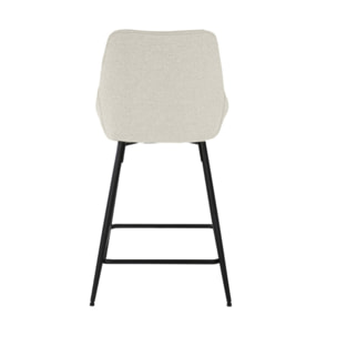 Chaise de bar en tissu avec pieds évasés en métal noir - MONDO