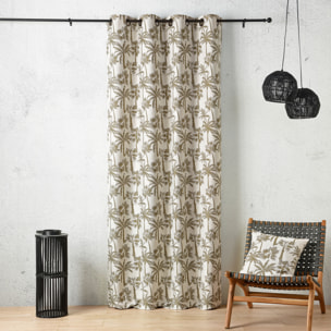 Coussin motif palmier tissé - Vert