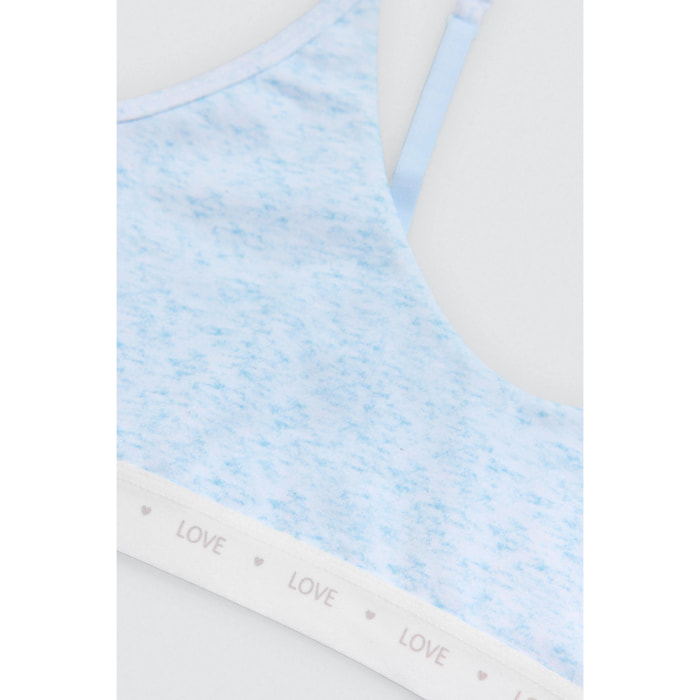 Top da ragazzo in cotone azzurro