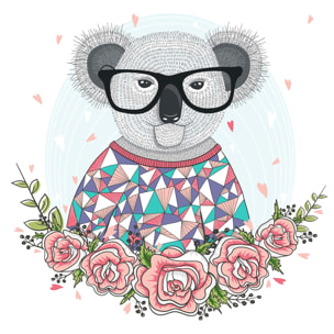 Tableau enfant hipster koala Toile imprimée