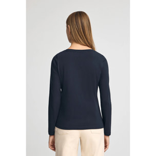 Camiseta azul marino de manga larga con brillantes Polo Club