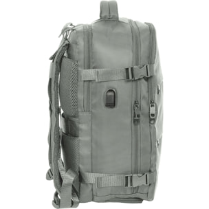 Mochila viaje cabina portatil 15,6 real madrid gris