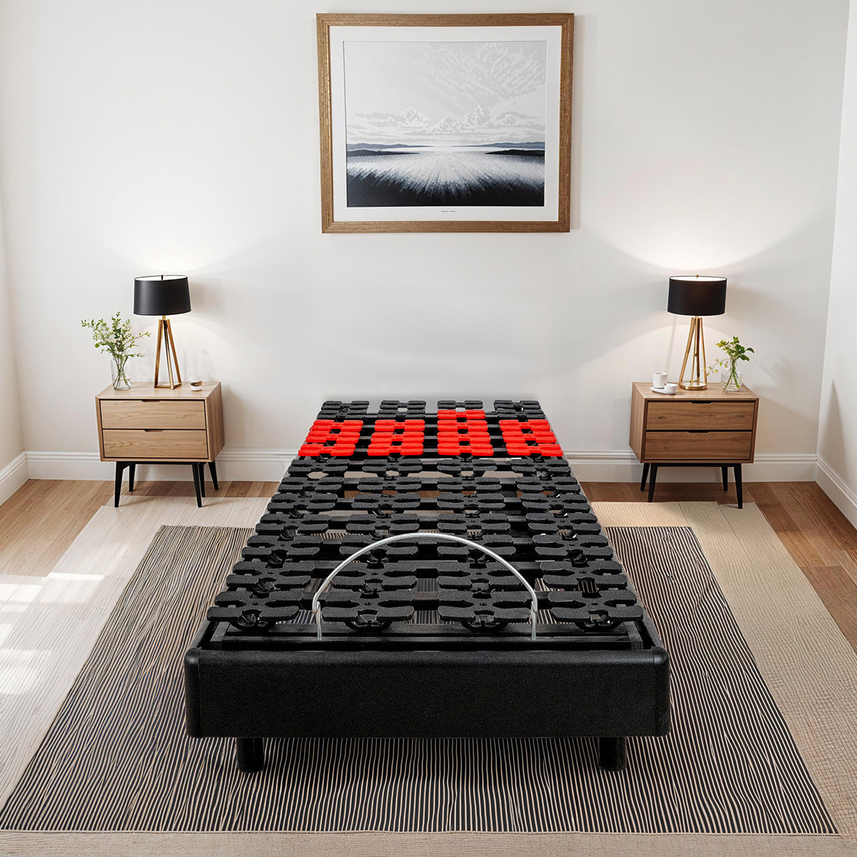 Sommier Électrique Superflex à Plots, 5 Plans de Couchage, Fermeté Réglable, Suspension Multidirectionnelle, relevage motorisé