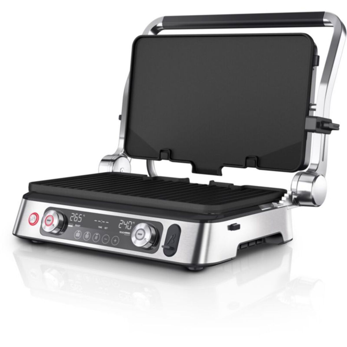 Grille-viande BRAUN CG9160 inox 2 zones de cuissson, plaques amovible, sonde, 37x23 cm