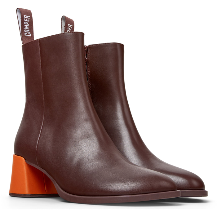 Botines - CAMPER Kora Twins - Burdeos - Cuero liso