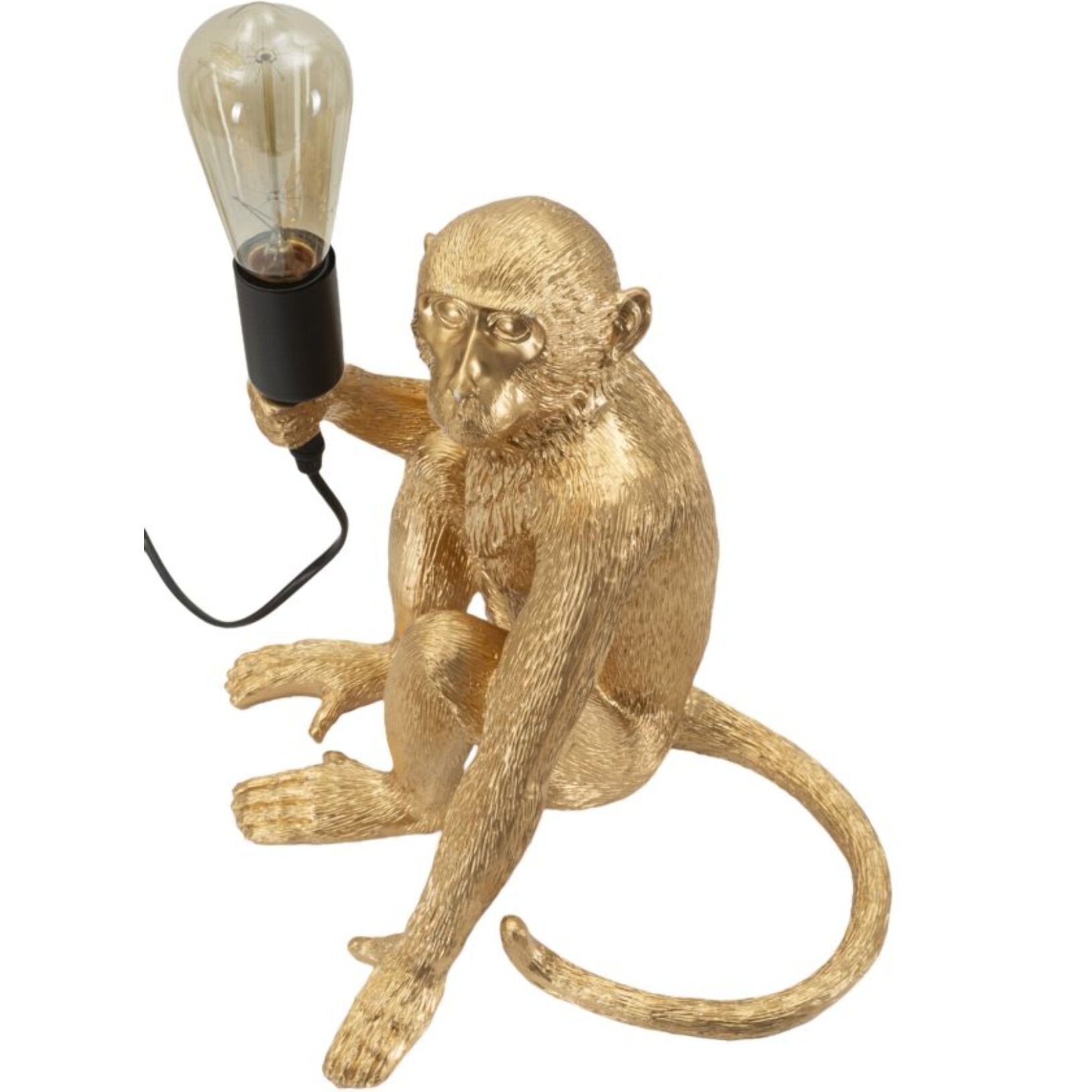 LAMPADA DA TAVOLO MONKEY SEDUTA ORO CM 33X33X32