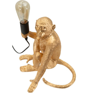 LAMPADA DA TAVOLO MONKEY SEDUTA ORO CM 33X33X32
