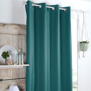 Rideau occultant et isolant doublé de polaire - Bleu Canard