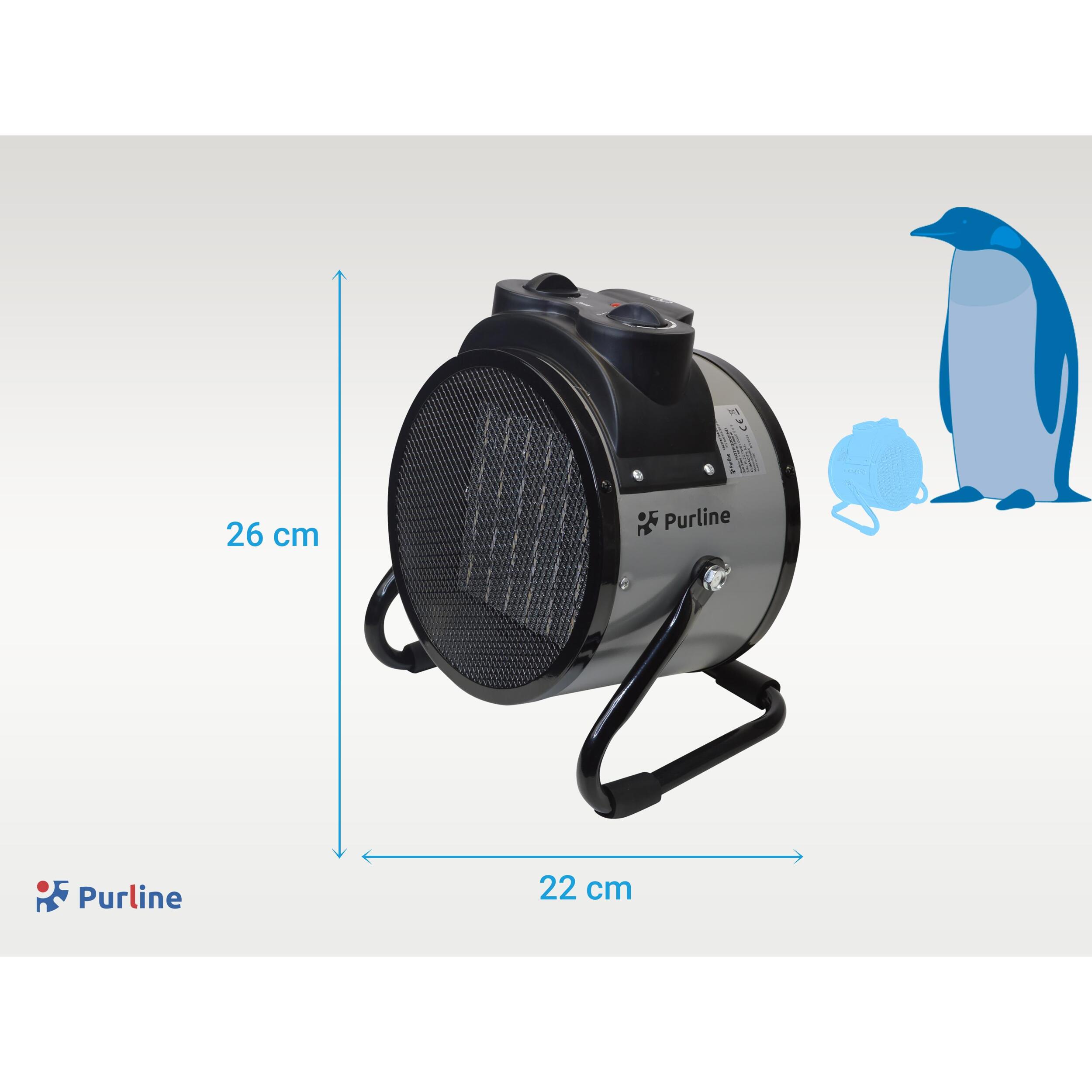 Calefactor Industrial en gris HOTI F2000 IND PURLINE 2000 W
