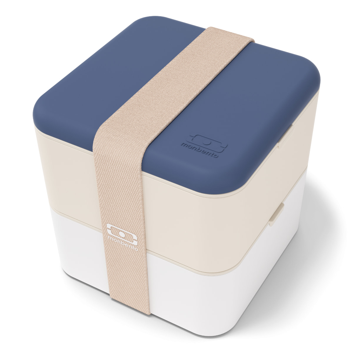 Lunch Box Bento Made in France - MB Square bleu Natural / blanc