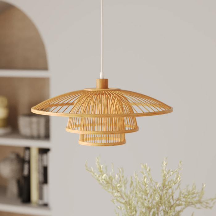 Suspension en bambou naturel et métal D50 cm - Mirabel