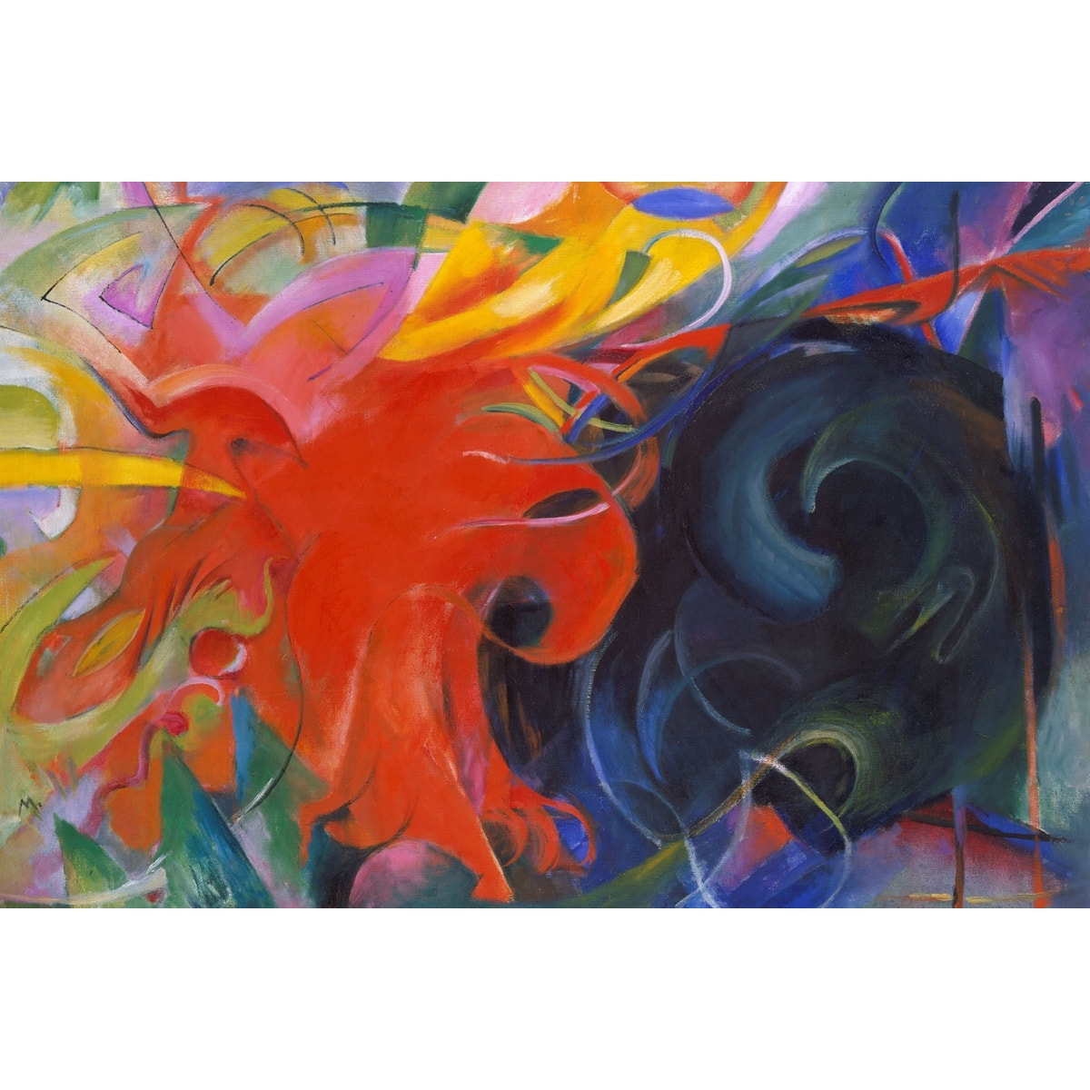 Tableau d'art classsique Fighting forms par Franz Marc Tableau plexiglas
