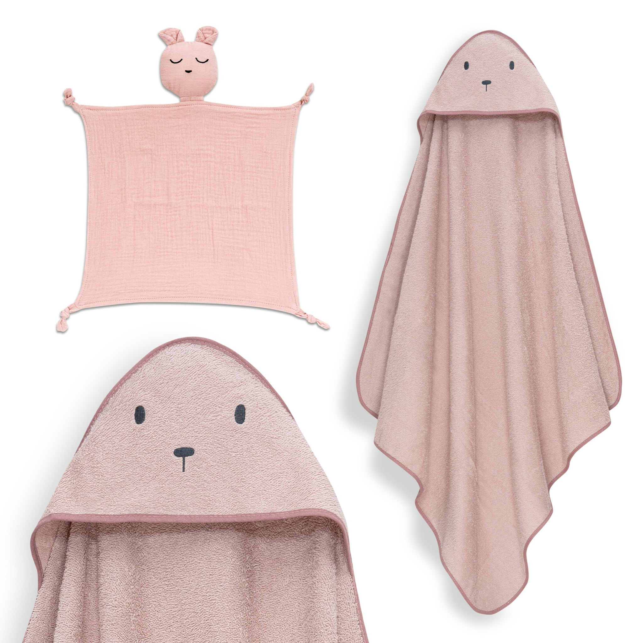 Capa Baño 1X1 Mod Oso+Dudu Muselina Rosa Maquillaje