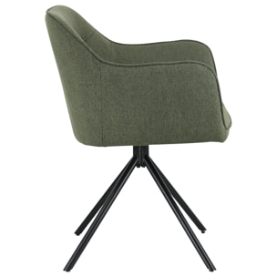 Lot de 2 chaises en tissu vert DANNA