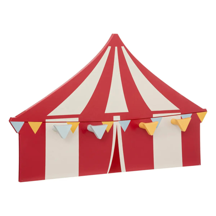 Patère "Circus" en bois H25cm rouge