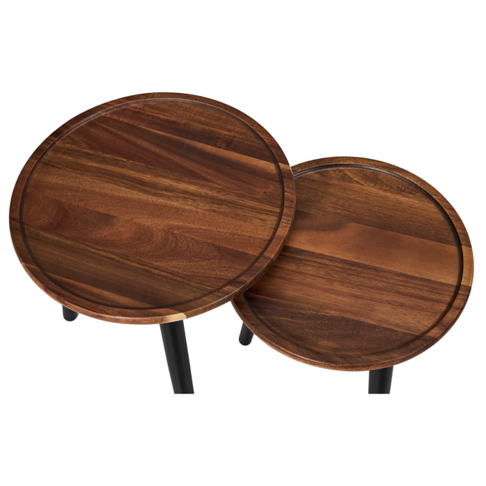 Table Gigogne Rond Acacia X2