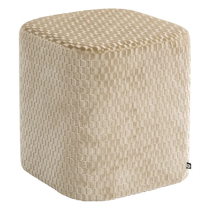 Pouf Selia carré 35x35cm ivoire
