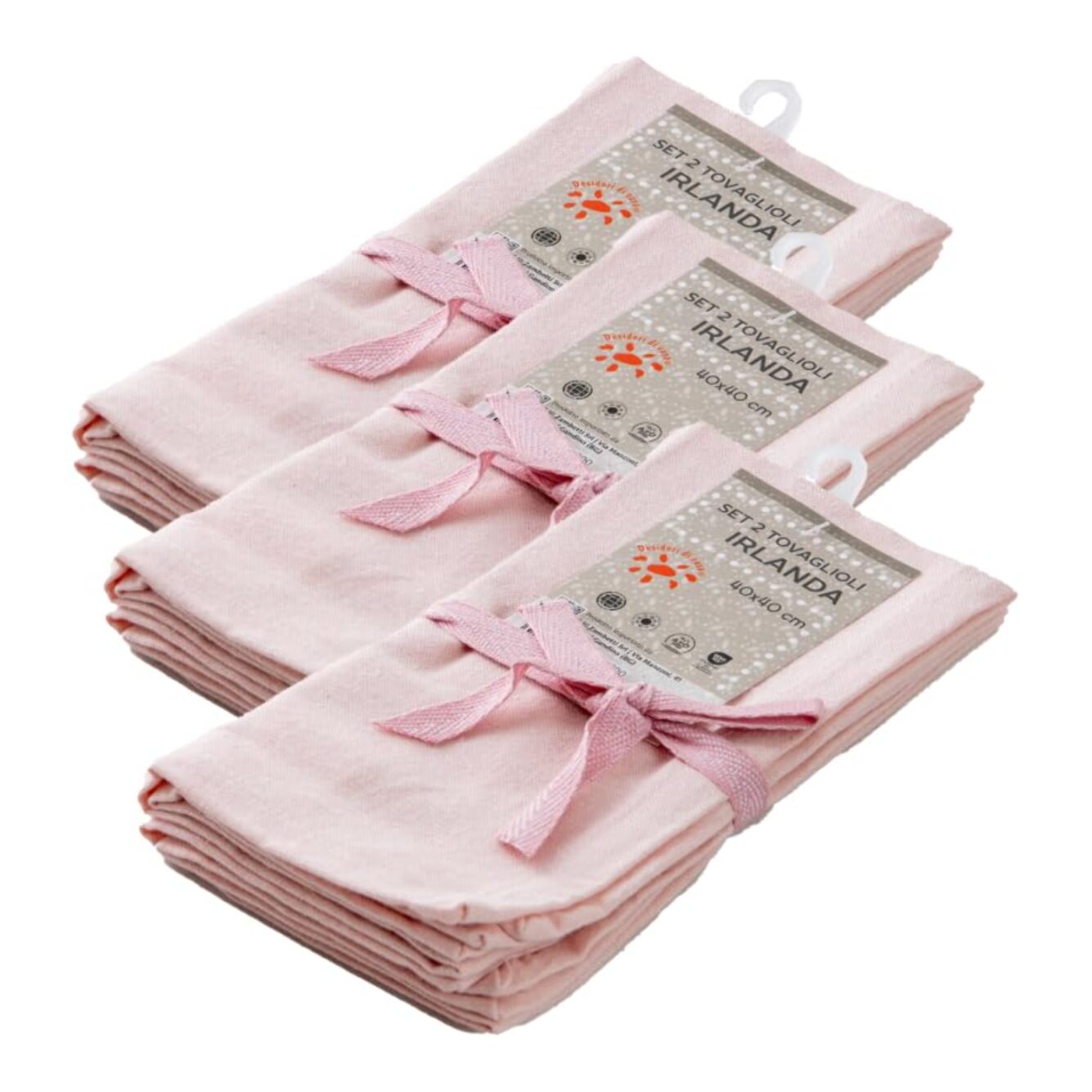 Intrecci – Set 6 tovaglioli in puro cotone 40x40 cm