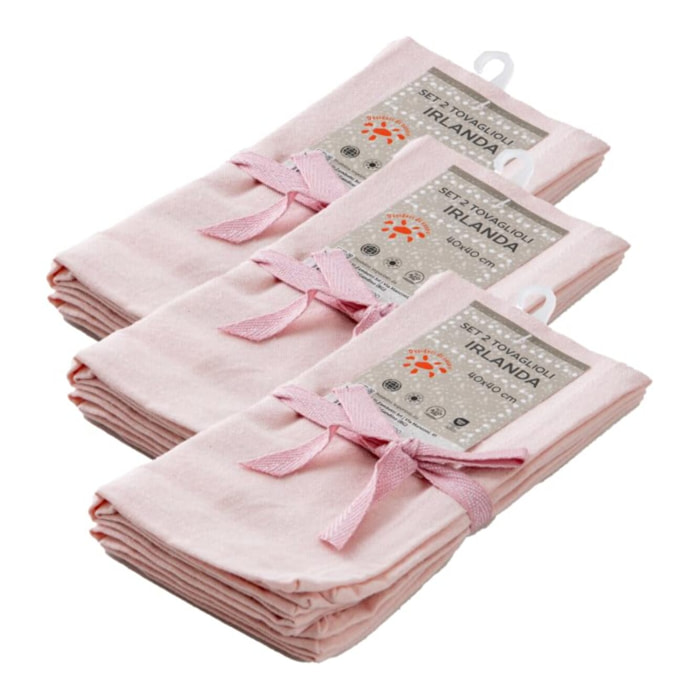 Intrecci – Set 6 tovaglioli in puro cotone 40x40 cm