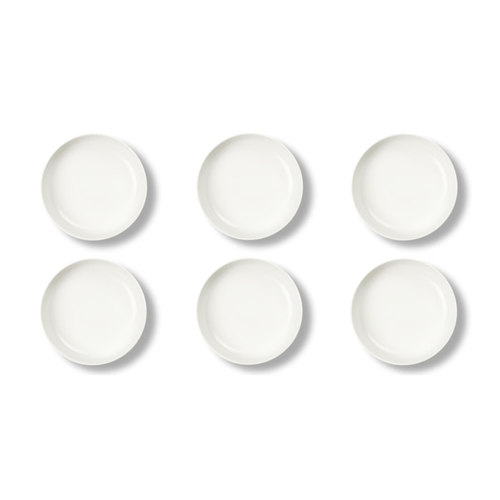 Set 6 piatti fondi Excelsa Nordic, ceramica, bianco matte