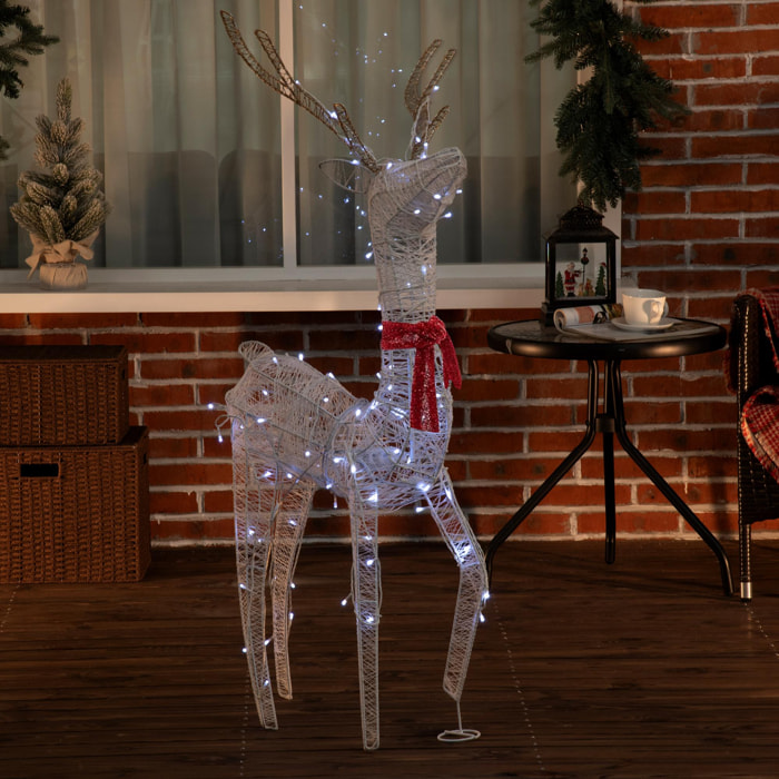 Déco renne de Noël lumineux - Silhouette renne lumineux - décoration LED extérieure de Noël - 92 LED blanc froid