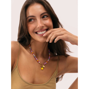 Collar Bali Stones Acero Baño Oro