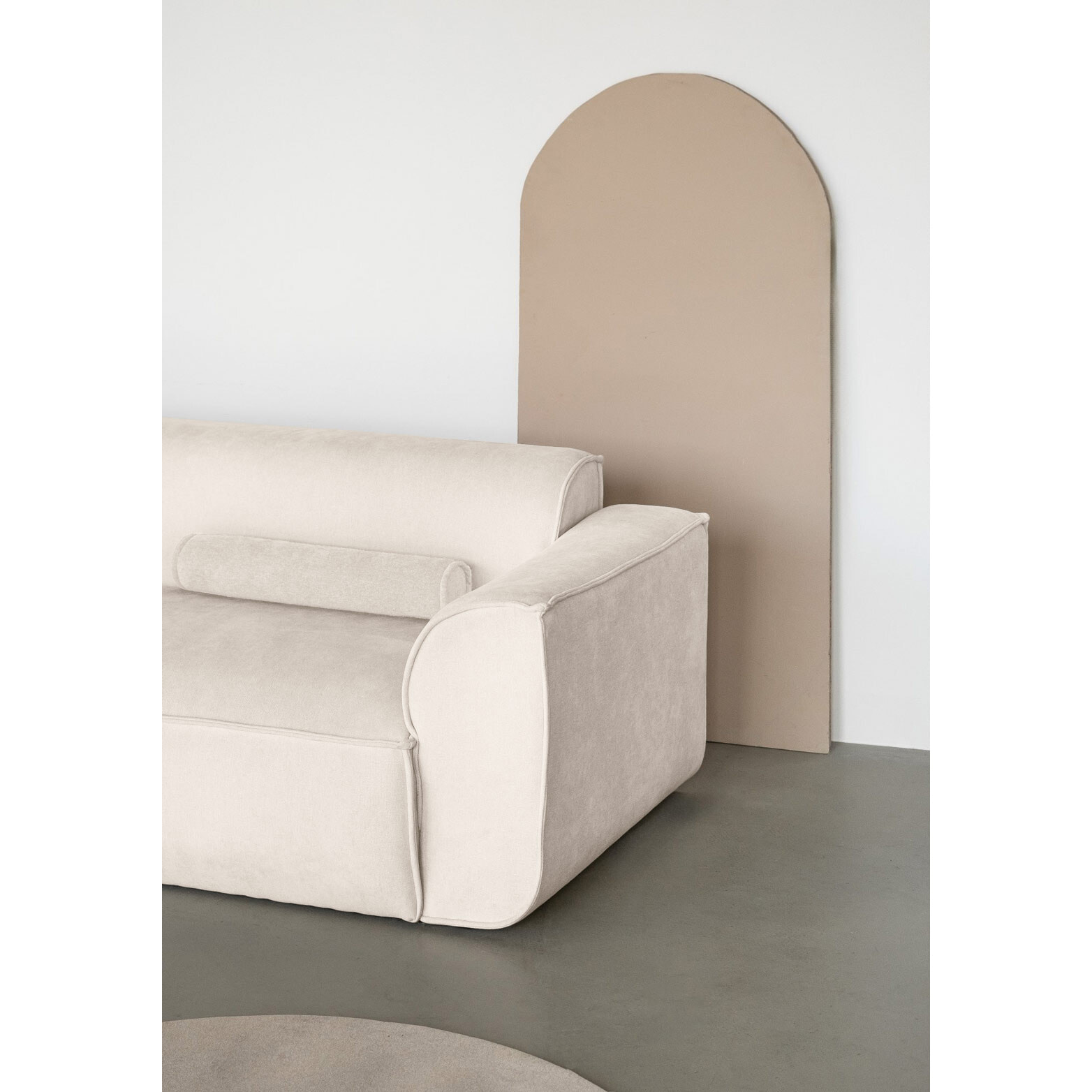 Felix - module d'assise droit en tissu texturé - Beige