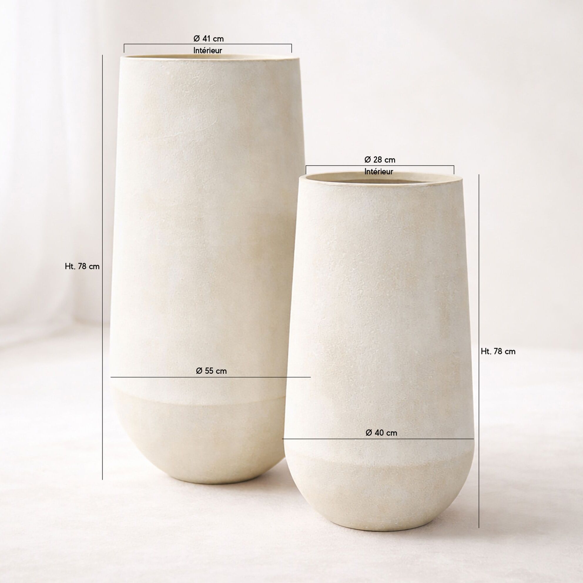 Set de 2 pots en terre d'argile  LAGOS