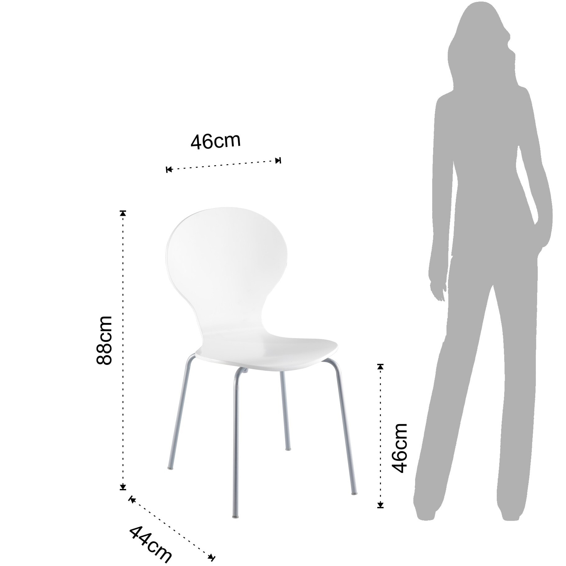 Tomasucci Lot de 4 CHAISES BALDI BLANC