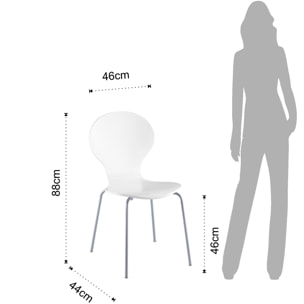 Tomasucci Lot de 4 CHAISES BALDI BLANC