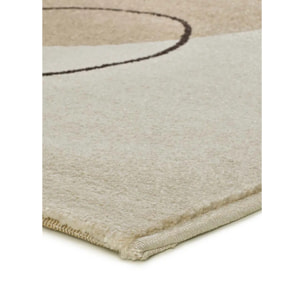 LESSIA Alfombra moderna de pelo corto beige, varias medidas disponibles.