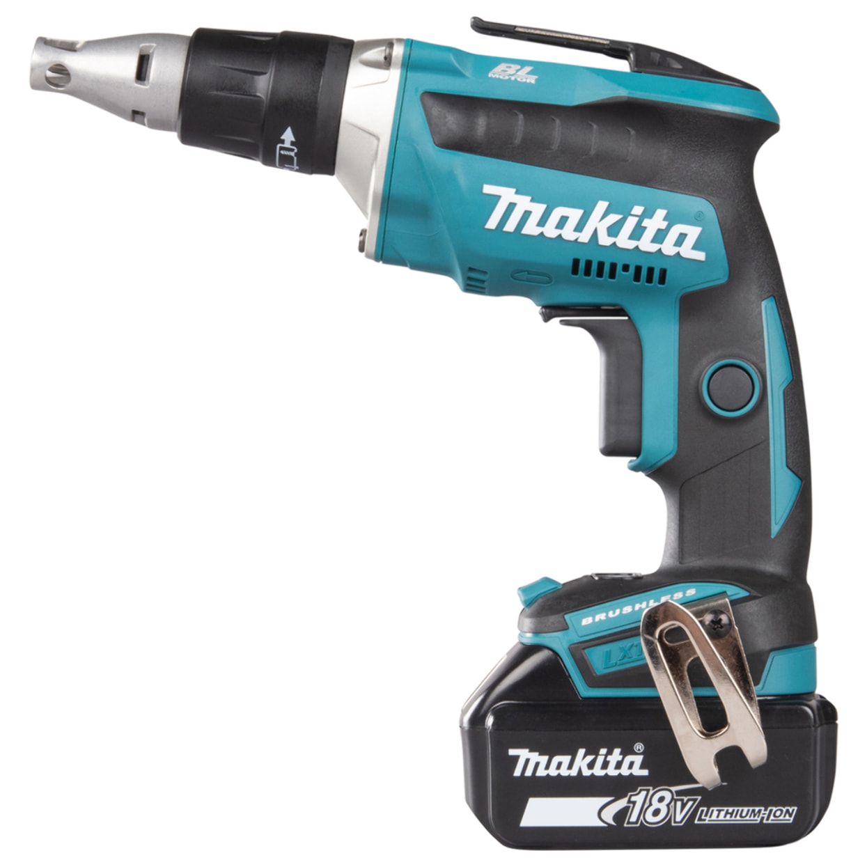 Atornillador para placas de yeso 18 V Li-Ion 5 Ah MAKITA - 2 baterías, cargador, maletín - DFS452RTJ