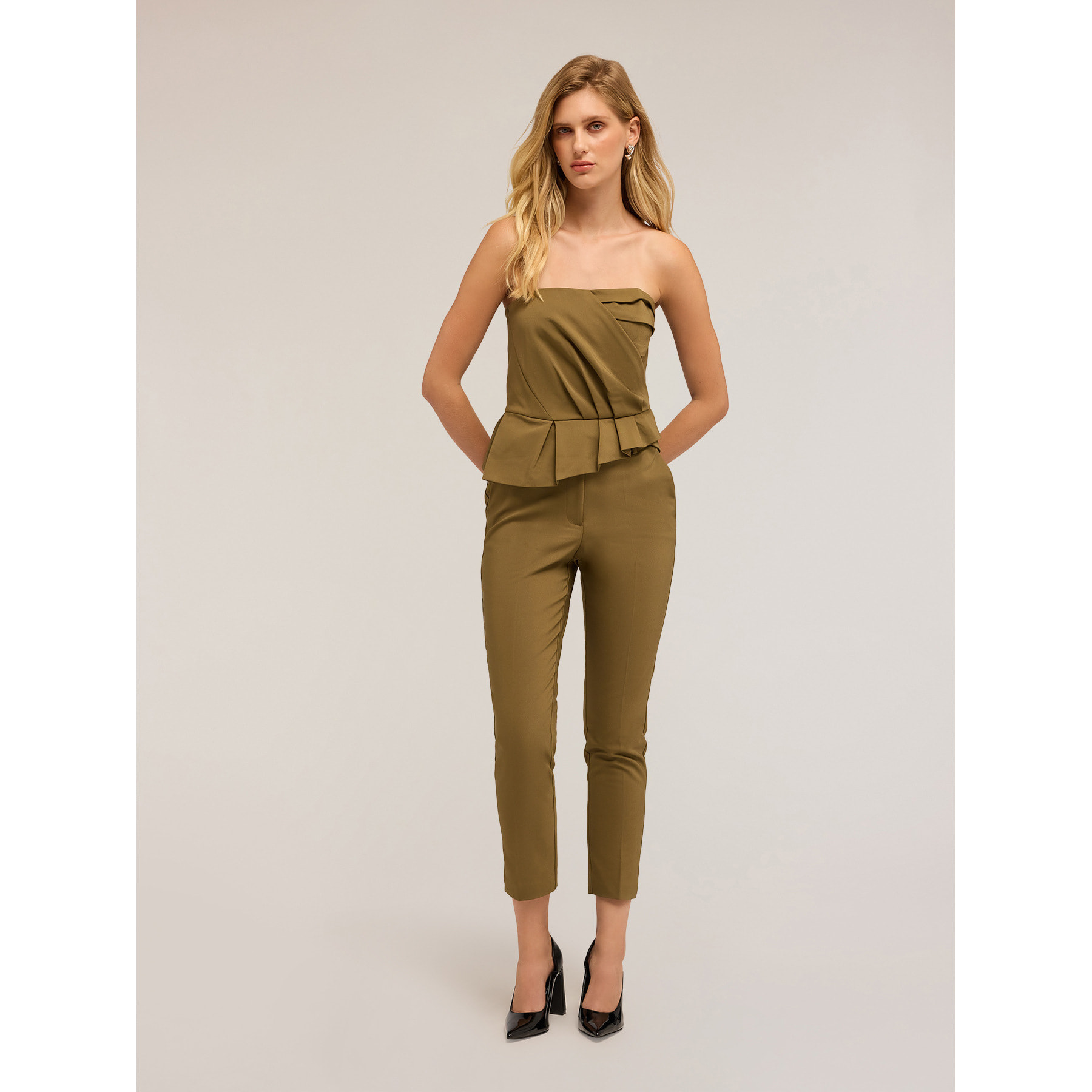 Motivi - Pantalones rectos - Verde militare