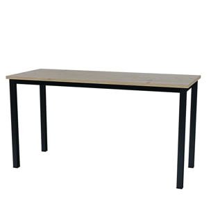 Scrivania Tavolo Da Computer PC In Legno Gambe In Metallo Scrittoio Desk Ufficio Studio Cameretta Soggiorno Design Moderno 138x55x73 Cm Nero E Rovere