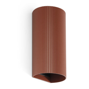 SOLE 2L Lampada da parete rotondo terracotta scanalata