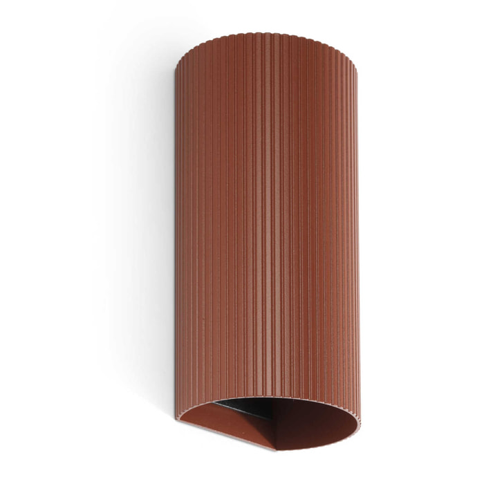SOLE 2L Lampada da parete rotondo terracotta scanalata