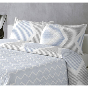 COLCHA ESTAMPADA REVERSIBLE AZURA AZUL