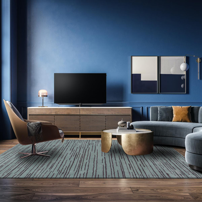 Tapis salon et chambre fait à la main en laine motif faux uni